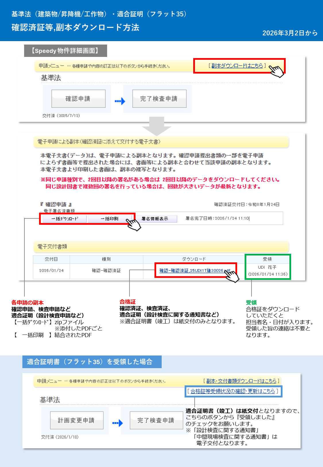 確認済証等,副本ダウンロード方法